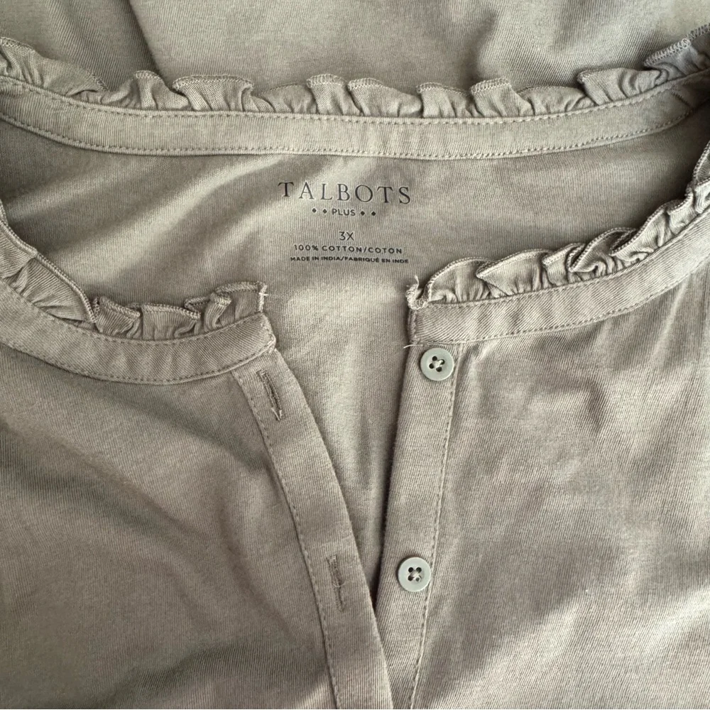 Talbots Ruffle Henley - Picture 2 of 7